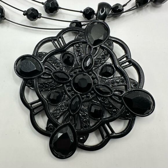 Lia Sophia Black Moonstruck Detachable Pendant Necklace - Picture 2 of 10